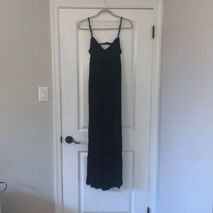 RVCA long black spaghetti strap dress